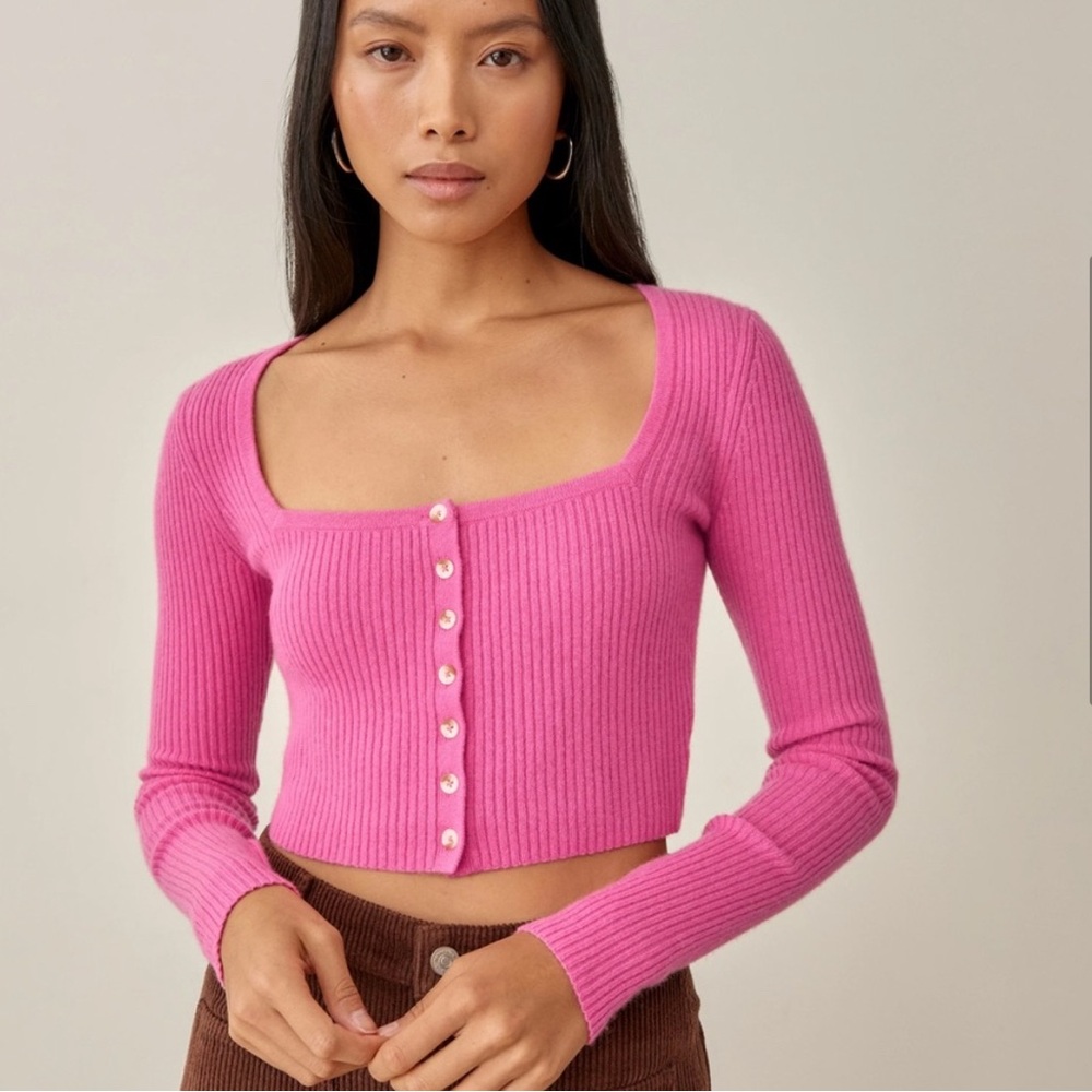 Reformation Idina Crop Cashmere Cardigan